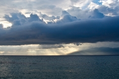 Rain squall over Molokai